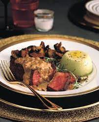 Beef Tenderloin Steaks With Mustard Cognac Sauce Bon Appetit Tenderloin Steak Beef Tenderloin Beef Recipes