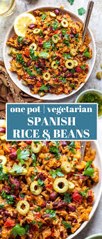 One Pot Spanish Rice And Beans Recipe One Pot Vegetarian Spanish Rice And Beans Vegetarian Recipes Healthy