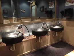 The Bathroom Sinks At Fords Garage Restaurant In Dearborn Michigan Unique Bathroom Sinks Unique Bathroom Restaurant Sink