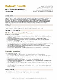 assembly technician resume samples