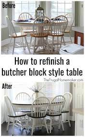 Butcher Block Table And Chairs Farmhouse Style Makeover Diy Kitchen Table Butcher Block Tables Trendy Farmhouse Kitchen