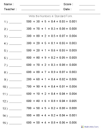 place value worksheets place value worksheets for practice place value worksheets standard form math 5th grade worksheets