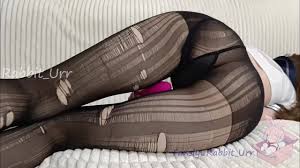 Japanese schoolgirl in torn pantyhose plays with a vibrator - Part 3