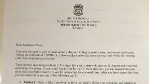 Letter to secretary of state for. Michigan Ballot Application Mailings To Dead People Raise Gop Hackles