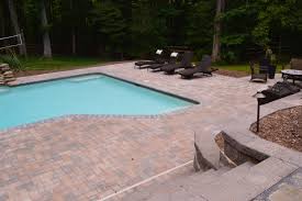 Pool Surround And Pool Dunkirk Md New Pool Surround Using Belgard Hardscapes Holland Stone And Bullnose Pavers Www Sharpercut Com S Patio Hardscape Pavers