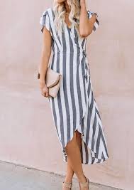Striped V Neck Tie Casual Dress Stripe Long Sleeve Sheath Dress Maxi Dress With Sleeves Daily Dress