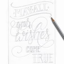 Handlettering "May All your Wishes come true"