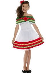 Mexican Girl Costume A Lovely Children S Costume For A Mexican Or Around The World T Childrens Costumes Girl Fancy Dress For Kids Halloween Costumes For Girls