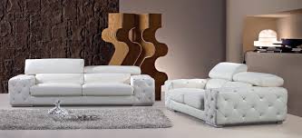Naomi home tufted split back futon sofa faux leather/white. Divani Casa Corinne Modern Tufted Leather Sofa Set With Headrests And Crystals