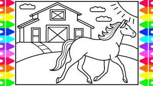 You need to use these picture for when drawing any animal it is detrimental to have at least a simple understanding of their bone structure. How To Draw A Horse For Kids Horse Drawing For Kids Horse Coloring Pages For Kids Youtube