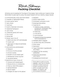 Rick Steves Packing Checklist British Isles Cruise Packing List For Cruise Rick Steves
