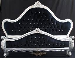 Sold and shipped by lamps plus. A Charles French Louis Style Bed In Silver Leaf And Upholstered In Black Velvet With Crystal Buttoning Hampshire Barn Interiors Chaise Longue Specialists Telephone 01730 231246