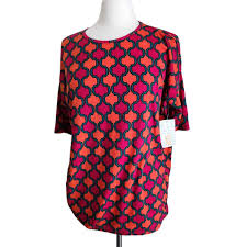 LuLaRoe Irma Short Sleeve High Low Hem Tunic Top XS NWT Geometric  Multi-Color