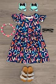 This is a simple and fashion basic style tshirt for children, great for casual wear, alphabet dresses for students. Alphabet Tie Dye Dress Tie Dye Dress Little Girl Fashion Dresses