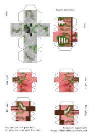 Papercraft Baby Zombie Pigman Paper Crafts Papercraft Minecraft Skin Minecraft Templates