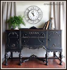 From Barn To Beautiful Antique Buffet In Black Antique Buffet Paint Furniture Black Painted Furniture