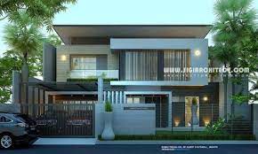 Salah satu kelebihan lahan di sudut adalah memiliki akses pemandangan yang lebih luas dan juga akses keluar masuk. Rumah Mewah 2 Lantai Kolam Renang Desain Fasad Rumah Modern Minimalis Berdiri Diatas Lahan Berbentuk Trapesium 2 Fasad Rumah Modern Desain Fasad Rumah Mewah
