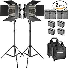 Amazon Com Neewer Bi Color Led Video Light And Stand Kit With Battery And Charger 660 Led With U Bracket And Barndoor 3200 5600k Cri 96 3 6 5 Feet Adjustable Light Stand For Studio Youtube Shooting 2