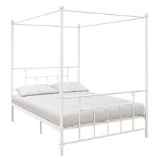 The design is simple, classic, and stylish, bringing a peaceful and harmonious beauty to your bedroom. Dhp Manila Metal Canopy Bed In Full Size Frame In White 4483129