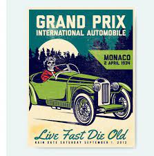 Vintage Automobile Poster Event Poster Design Poster Design Car Posters
