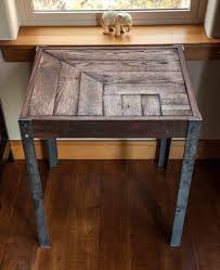Pallet Metal Side Table Pallet Furniture Diy Diy Pallet Furniture Repurposed Pallet Wood Metal Side Table