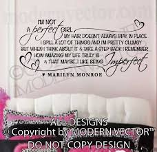 Marilyn Monroe Quote Vinyl Wall Decal I M Not A Perfect Etsy Marilyn Monroe Quotes Monroe Quotes Inspirational Quotes