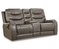 Lane Home Solutions Brighton Gray Faux Leather Motion Console Loveseat Big Lots Love Seat Storage Ottoman Lane Furniture