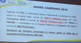 Mai exact, apia a început acordarea plăților în avans pe data 16 octombrie 2018. Avans Apia 2018 Si Pentru Crescatorii De Bovine Seful Apia Prezinta Situatia La Plata Subventiilor Bovisib