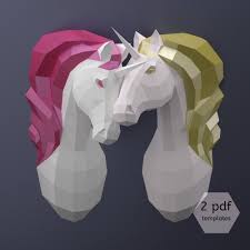 unicorn papercraft couple of unicorns diy paper unicorns printable pdf templates low printable papercrafts printable papercrafts