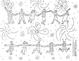 Printable colouring pages for kids. Joyous Children Celebration Coloring Page