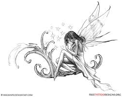 Discover thousands of free fairies tattoos & designs. Black And Grey Fairy Tattoo Design