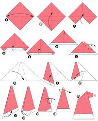 Le pliage serviette noël exige de la patience et de l'imagination. Origami Pour Les Fetes Le Bonnet Origami Noel Bonnet Pere Noel Tuto Deco Noel