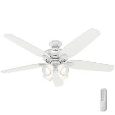 Ceiling fans with lights (663) ceiling fans without lights (142) wifi compatible. Hunter Channing 52 In Led Indoor Snow White Ceiling Fan With Light And Remote Yahoo Shopping