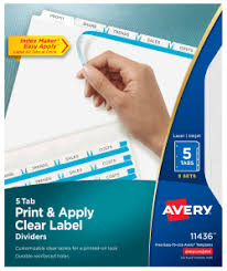 Use these avery index cards to create lasting copies of your favorite recipes or to create a filing catalog for key office data. Avery Print Apply Dividers 5 Tabs 5 Sets 11436 Avery Com