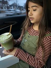 Matcha is her new favorite. My favorite is a trip to the bakery with her. I  looked at her repeatedly