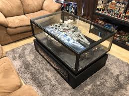 It is quite cheap to make and provides useful storage space, serving as a display unit at the same time. Lego Millennium Falcon Display Coffee Table Shop Clothing Shoes Online