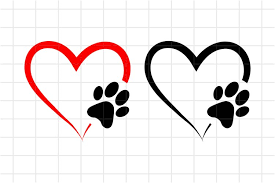 Heart Paw Print Svg Cut File Love Dog Or Cat Symbol 721413 Cut Files Design Bundles