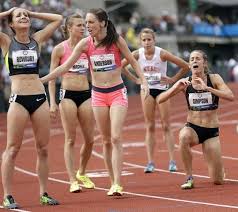 How far is 1500 meters on a track. Jenny Simpson Right And Shannon Rowbury Far Left React After Finishing The Women S 1500 Meters At The U S Track And Field Female Athletes Olympic Runners