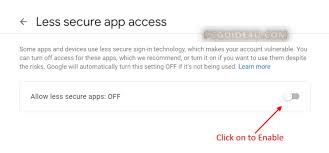 Gmail users may receive the following error message when sending out email from procare: Enable Less Secure App Access For Gmail Account Pcguide4u