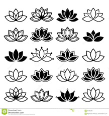 Black And White Lotus Flower Tattoo Photo About Black And White Lotus Flowers Icons Different Shapes And Styles Illustration O Lotus Flower Design Simple Lotus Tattoo Simple Lotus Flower Tattoo