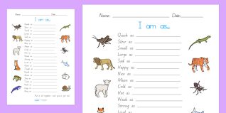 3 examples of similes in literature. Simile Worksheet Teacher Made