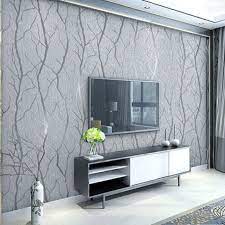 Modern Simple Line Deerskin Wallpaper Thickened Non Woven Fabric Bedro In 2021 Wallpaper Living Room Accent Wall Accent Walls In Living Room Tree Wallpaper Living Room
