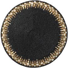Handmade Beaded Black Sequined Glass Beads High End Luxury Placema 40 Liked On Polyvore Featuring Home Kitchen Placemats Round Table Mats Table Mats