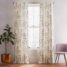 Echo Print Curtains Set Of 2 Gold Dust Floral Curtains Printed Curtains Curtains