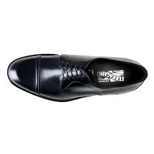Salvatore Ferragamo Men S Gatto Black Leather Lace Up Oxfords Shoes