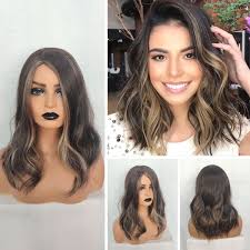 How to choose the right medium this medium length hairstyle in its all shades of whiteness looks gorgeous with the curls. Black Brown Oblique Bangs Shoulder Length Curly Hair Wig Synthetic Fashion Women Ebay