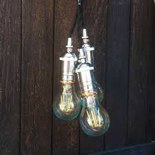 3 Lights Mini Cluster Chandelier Hanging Pendant Light With Braided Textile Cord Dlaguna