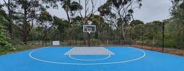 Kids can now safely play basketball in our backyard! Outdoor Basketball Courts Backyard Indoor Basketball Courts