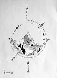 45 Trendy Ideas Drawing Line Mountain Black Pen Drawing Ink Pen Drawings Compass Drawing