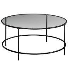 Shop our best selection of 48 in. Sauder Harvey Park Round Glass Top Coffee Table In Black 414970